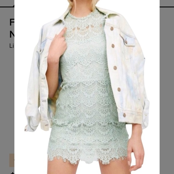 Free People Seafoam Lace Eyelash Dress - Picture 2 of 8